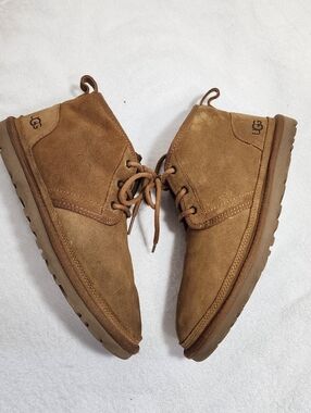 UGG Neumel Chukka Boots Chestnut Suede Sheepskin Womens Size 9